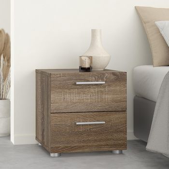 Pepe Truffle Oak 2 Drawer Bedside Cabinet