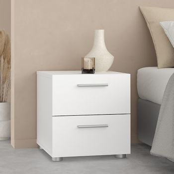 Pepe White 2 Drawer Bedside Cabinet