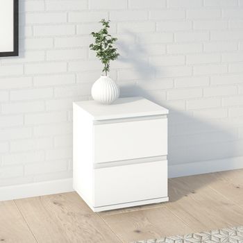 Nova White 2 Drawer Bedside Cabinet