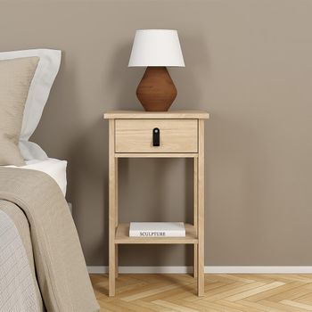 Barcelona Jackson Hickory Oak 1 Drawer Bedside Table