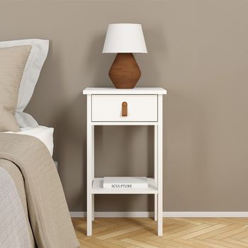 Barcelona White 1 Drawer Bedside Table