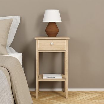 Madrid Jackson Hickory Oak 1 Drawer Bedside Table