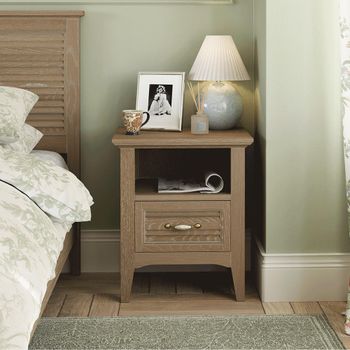 Ennis Natural Matt Lacquered 1 Drawer Bedside Cabinet