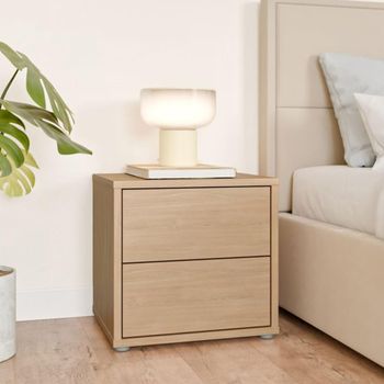 Alice Springs Elegancia Oak 2 Drawer Low Bedside Cabinet