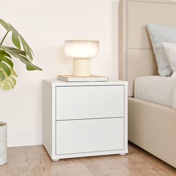 Alice Springs Light Grey 2 Drawer Low Bedside Cabinet