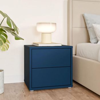 Alice Springs Night Blue 2 Drawer Low Bedside Cabinet