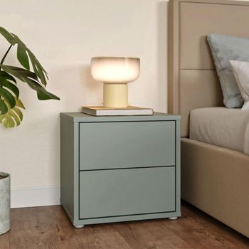 Alice Springs Sage Green 2 Drawer Low Bedside Cabinet