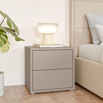 Alice Springs Taupe 2 Drawer Low Bedside Cabinet