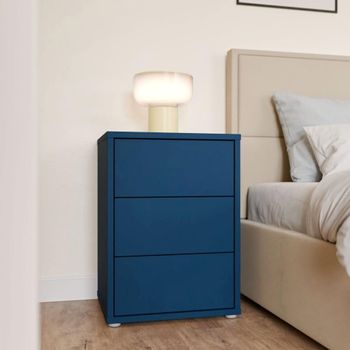 Alice Springs Night Blue 3 Drawer Bedside Cabinet