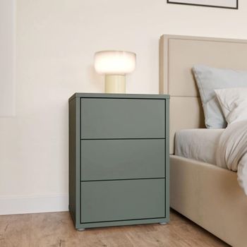 Alice Springs Sage Green 3 Drawer Bedside Cabinet