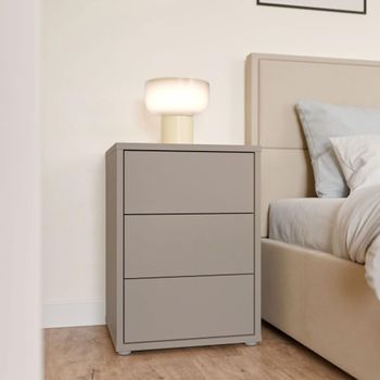 Alice Springs Taupe 3 Drawer Bedside Cabinet