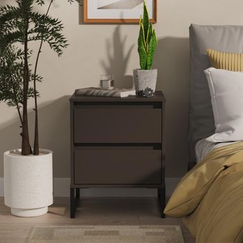 Leona Graphite 2 Drawer Bedside Cabinet