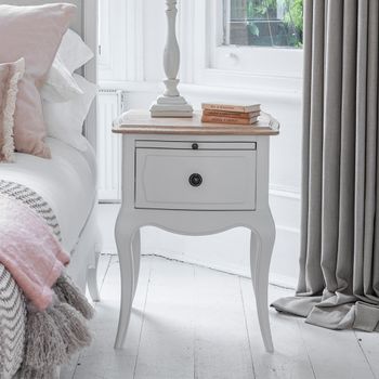 Amelie White 1 Drawer Bedside Table