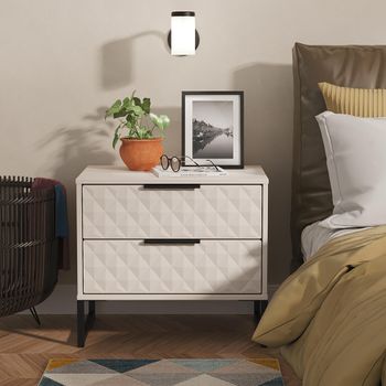 Harlequin 2 Drawer Midi Kashmir Matt Bedside Cabinet