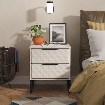 Harlequin 2 Drawer Kashmir Matt Bedside Cabinet