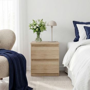 Edmore Sonoma Oak 2 Drawer Bedside Cabinet