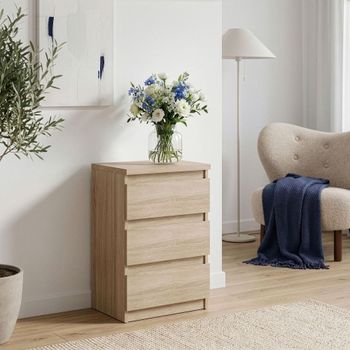 Edmore Sonoma Oak 3 Drawer Bedside Cabinet