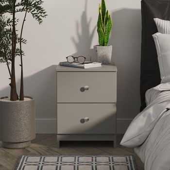 Yarmouth Dusk Grey 2 Drawer Bedside Cabinet