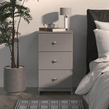 Yarmouth Dusk Grey 3 Drawer Bedside Cabinet