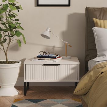 Fluted 1 Drawer Midi Kashmir Matt Bedside Cabinet