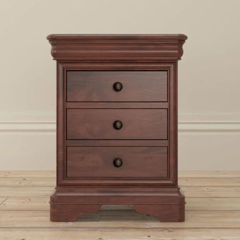 Antoinette 3 Drawer Cherrywood Bedside Cabinet