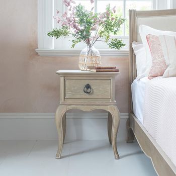 Camille Grey Oak 1 Drawer Bedside Table