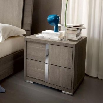 Tivoli Italian Grey Wood RHF Bedside Cabinet