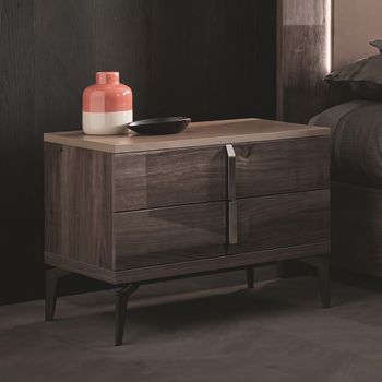 Matera Italian Wood Grain 2 Drawer Bedside Cabinet