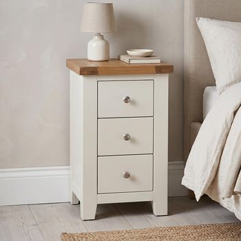 Melbourne White Painted 3 Drawer Bedside Cabinet