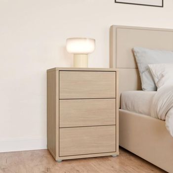 Alice Springs Elegancia Oak 3 Drawer Bedside Cabinet