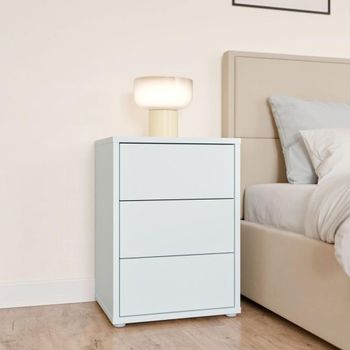 Alice Springs Light Grey 3 Drawer Bedside Cabinet