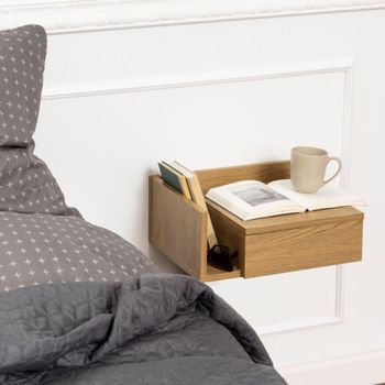 Ashlan Oak 1 Drawer Floating Shelf Bedside Table