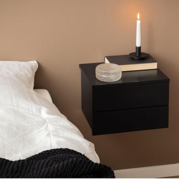 Avignon Black 2 Drawer Floating Bedside Table