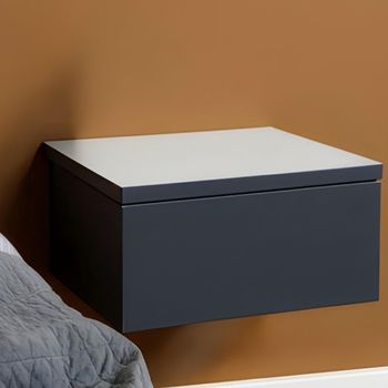 Avignon Black Painted 1 Drawer Wall Mounted Floating Bedside Table