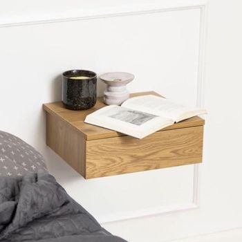 Avignon Oak 1 Drawer Wall Mounted Floating Bedside Table