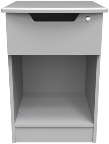 Bella Grey 1 Drawer with Lock Bedside Cabinet