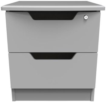 Bella Grey 2 Drawer with Lock Bedside Cabinet