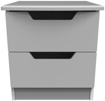 Bella Grey 2 Drawer Bedside Cabinet
