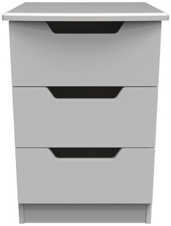 Bella Grey 3 Drawer Bedside Cabinet