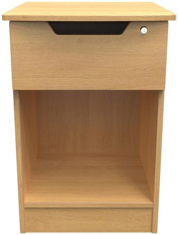Bella Oak 1 Drawer with Lock Bedside Cabinet