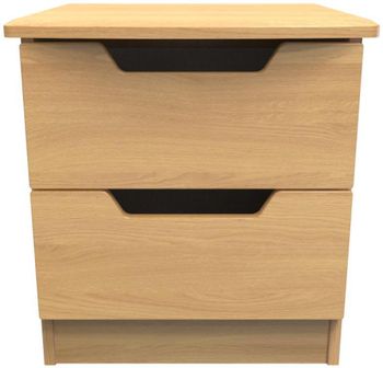 Bella Oak 2 Drawer Bedside Cabinet