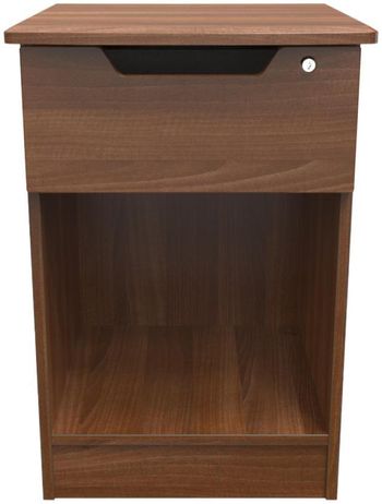 Bella 1 Drawer with Lock Walnut Bedside Cabinet