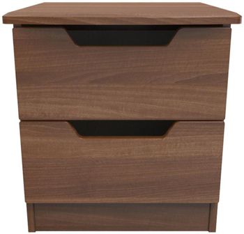 Bella Walnut 2 Drawer Bedside Cabinet