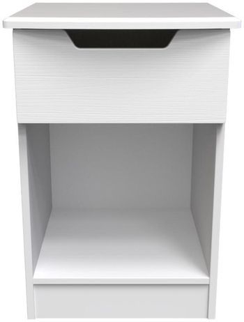 Bella White 1 Drawer Bedside Cabinet