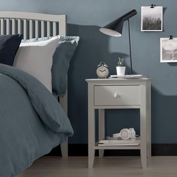 Ashby Soft Grey 1 Drawer Bedside Table