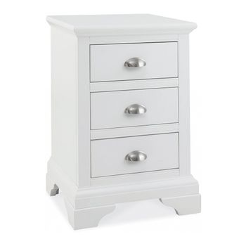 Hampstead White 3 Drawer Bedside Cabinet