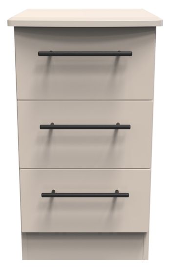 Beverley Cashmere 3 Drawer Bedside Cabinet