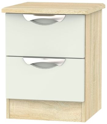 Camden Cashmere and Oak 2 Drawer Bedside Cabinet