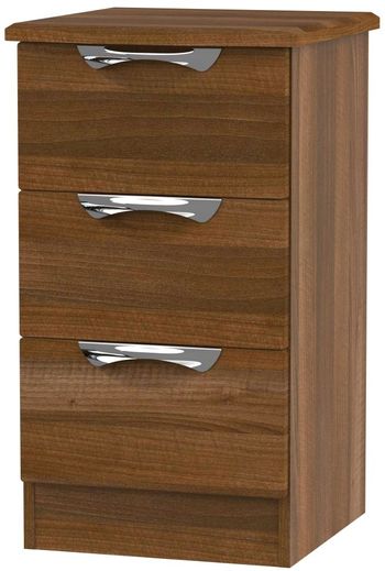 Camden Walnut 3 Drawer Bedside Cabinet