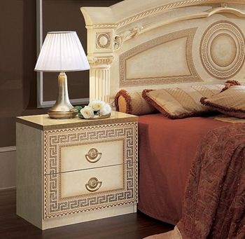 Aida Italian Ivory 2 Drawer Bedside Cabinet